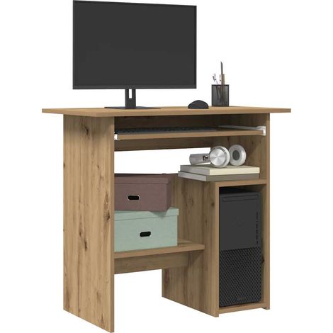 Vidaxl – Bureau droit chêne artisanal 80x45x74 cm – Bois d'ingénierie – Armoire intégrée – Surface résistante à l'humidité