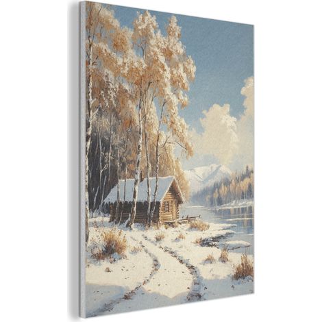 CUADRO ACÚSTICO Invierno - Nieve - Hogar - Naturaleza Decoración de Pared 60x80 (1/5)