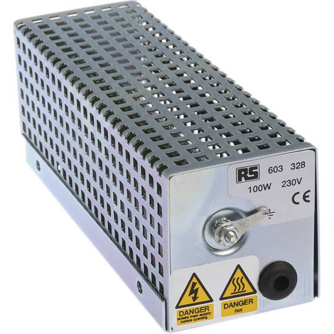 Rs Pro – Chauffage de boîtier 100W 230V c.a. – Température de surface 85°C – Dimensions 191x70x67mm – Pour environnements domestiques et professionnels