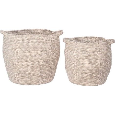 Lamas panier lot de 2 pièces beige.