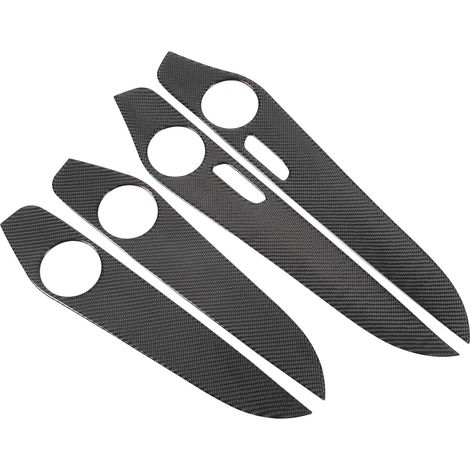 4 pièces habillage panneau intérieur porte voiture aspect fibre de carbone brillant décoration enceinte portière compatible Mercedes Classe C W205 GLC (1/5)
