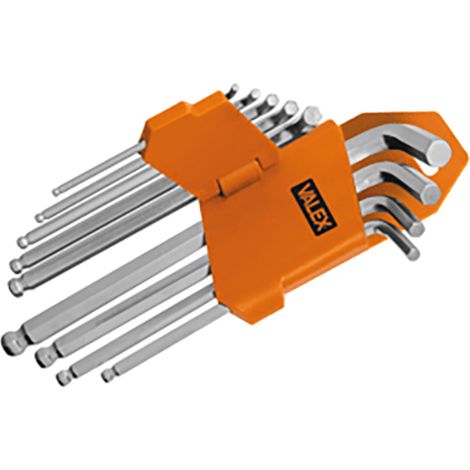 Chiavi maschio esagonali piegate serie 9 pezzi CRV VALEX 1460878
