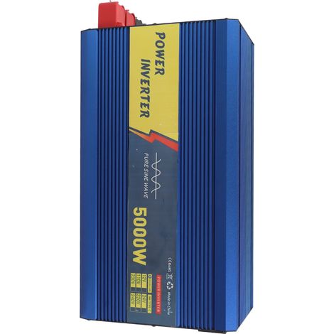 Reiner Sinus-Wechselrichter 5000W mit zwei USB-Anschlüssen (Typ C) und Schnellladefunktion für Kfz-Solaranlagen (DC 12V auf AC 230V) (1/5)