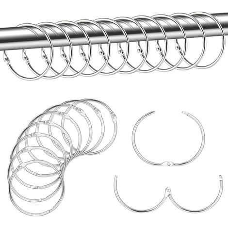 Rideau anneaux métalliques 50mm, lot de 20 cercles ouverts pour tringle, accessoires de couture, décoration salle de bain et albums scrapbooking (1/5)
