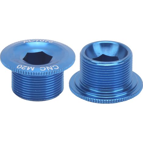 2 Vis Boulons de Fixation Bras de Manivelle VTT Aluminium Allié Capuchon Vis Couvercle M20 Bleu (1/5)