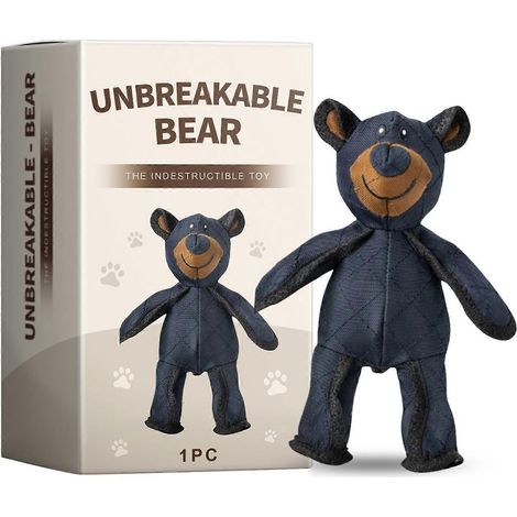 Teddybär 2.0 Hundespielzeug mit Sound, robustes Kauspielzeug für Hunde mit starkem Kaudrang, interaktives Quietschspielzeug zum Kauen und Spielen