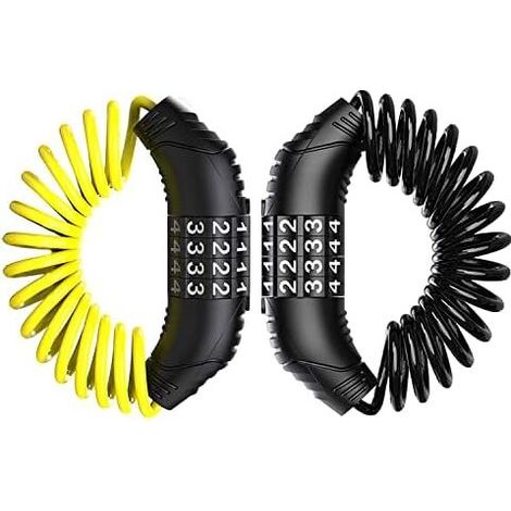 (15×3×2.5cm)2PCS Antivol Casque Moto Câble de Verrouillage Pour Casque de Moto, Serrure de Sécurité à Combinaison Par mot de Passe, (1/5)