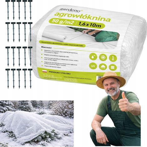 Tessuto agricolo bianco 1,6x10 + 20 ancoraggi (1/5)