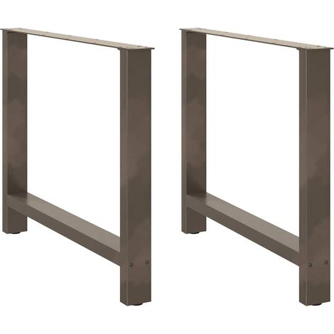 Esstischbeine Naturstahl 2 Stk. 90x(72-73) cm Stahl