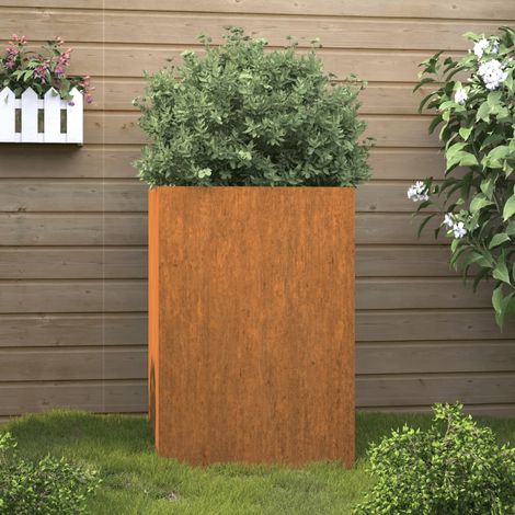 Jardinière Bac A Fleur  Gris 52x48x75 cm Acier corten 90354 (1/5)