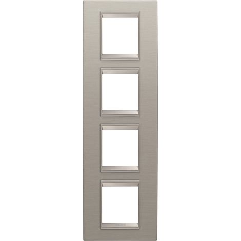 PLAQUE LUX 2+2+2+2P V MÉTAL ALUMINIUM GEWISS GW16229XS (1/2)