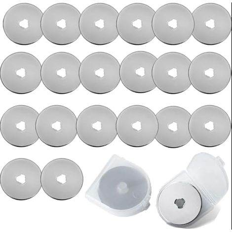Lames pour Cutter Rotatif de 45 mm Rechange Rondes avec Étui Rangement Quilting Papier Tissu Scrapbooking Couture Coupe-Tissu (1/5)