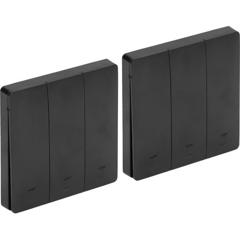 Interrupteur mural intelligent Tuya WiFi 100-230V, unifilaire double contrôle, télécommande à bascule, compatible Alexa et Siri, commande vocale, modèle 3 voies double contrôle, noir, certifié CE (1/5)