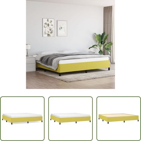 vidaXL Schlafzimmer - Bettgestell ohne Matratze Grün 200x200 cm Stoff (1/5)