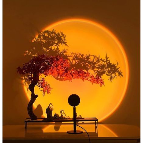 Lampe coucher de soleil avec port USB, lumière d'ambiance rotative (1/4)