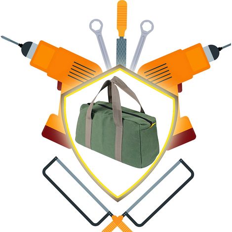Bolsa de herramientas de gran formato PENGGONG, gruesa y resistente al desgaste, multifuncional y portátil, fabricada en lona de gran capacidad (50 cm), color verde militar.