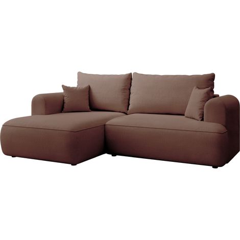 Selsey Ovo Mini – Ecksofa mit Schlaffunktion, links – Kupfer – Chenille, Easy Clean