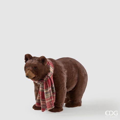 EDG Enzo De Gasperi Orso Natalizio H37x58x23 cm Marrone – Decorazione di Natale (1/3)