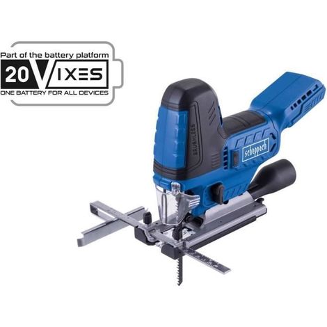 Scheppach Scie Sauteuse pendulaire sans fil IXES 20V - BC-JS254-X - Brushless - 3000min-1 - Porte lame universel - Mandrin à serrage rapide - Guide parallèle inclus - Vendue sans batterie ni chargeur (1/9)
