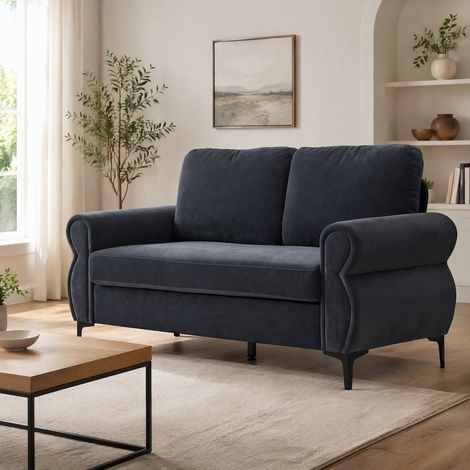 Sofá, asiento ergonómico, funda desenfundable, tejido gris oscuro (1/5)