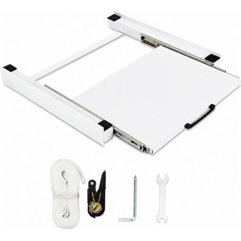 Randaco Kit apilamiento lavadora secadora con bandeja extraíble blanca (1/5)