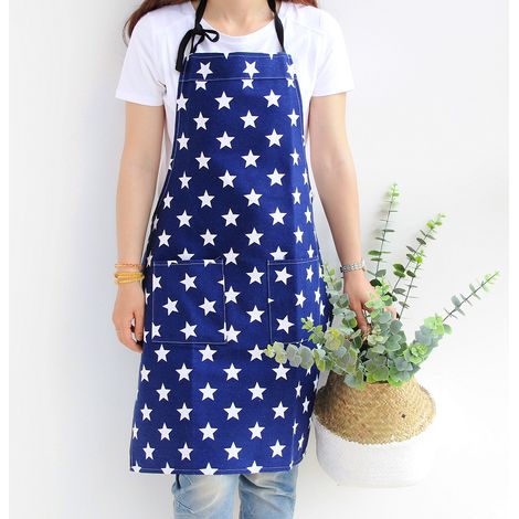 Tablier de chef féminin adulte tablier de cuisine imperméable sexy pour cuisson, jardin, restaurant, barbecue (bleu marine) (1/3)