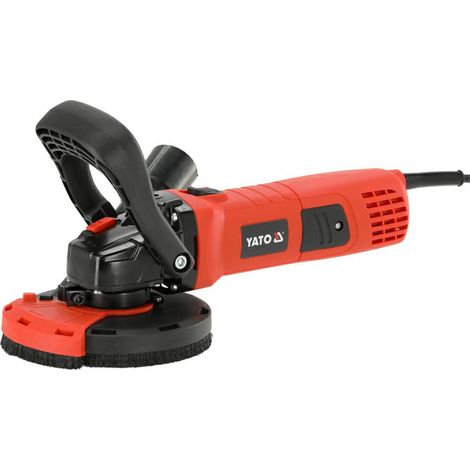 YATO, modelo YT-82164, Amoladora de concreto 125mm 1400W, ideal para pulir y alisar superficies de concreto, potente y eficiente para trabajos de construcción y remodelación.