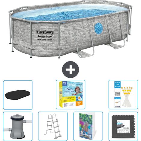 Bestway Power Steel Oval - 427x250x100 cm - 8-teilig S607