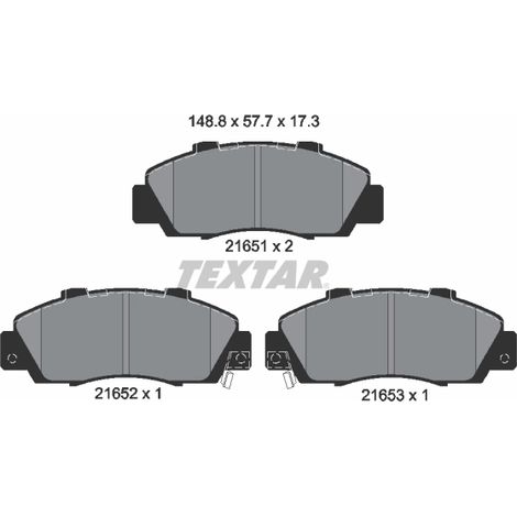 Kit de plaquettes de frein, frein à disque Textar 2165101 ACURA 06450S0AJ00