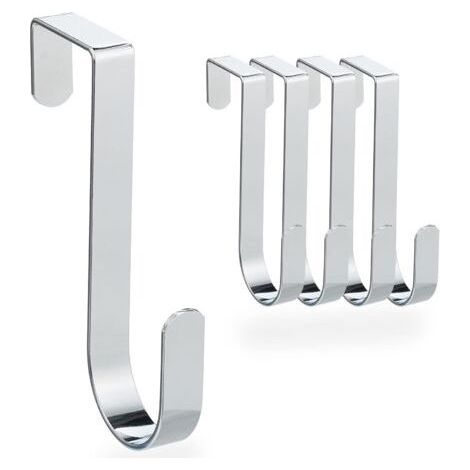 QORVA Garderobenhaken, 5er-Set, Türhaken, Badezimmer, Flur, Silber (1/5)