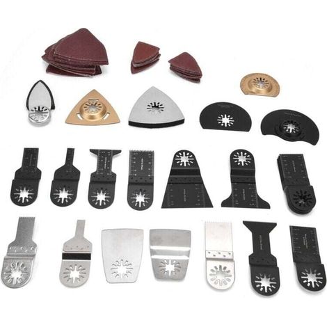 Kit de 105 hojas de sierra oscilantes multiusos de liberación rápida, accesorios versátiles para cortar madera y metales blandos. (1/4)
