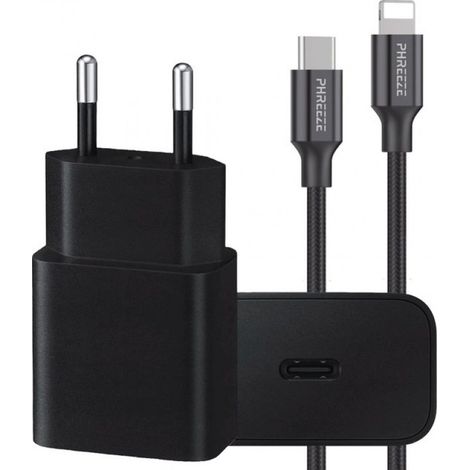Schnellladegerät kompatibel mit iPhone 14/13/12/11/X, iPad Air/2017/2018 – Lightning auf USB-C – 20-W-Ladegerät – 2 Meter (1/5)