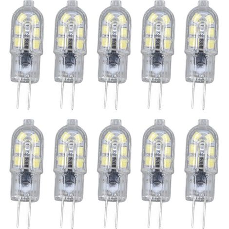 Ampoule LED G4 2835 transparente, 10 paquets, lampe à LED, prise, AC220V, pour armoire de camping-car, lumière de paysage, lumière blanche 6500K (1/4)
