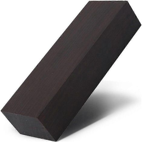 Bois d'ébène, bloc de bois noir, matériau brut pour l'artisanat, manche de couteau, bois brut. (1/5)