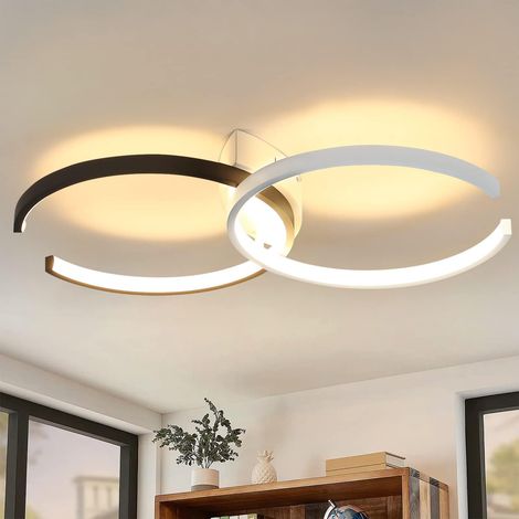 GBLY Plafoniera LED plafoniera da soggiorno design moderno lampada da camera bianca e nera 24 W 3000 K luce bianca calda 54 cm per camera camera dei bambini ufficio corridoio cucina (1/5)