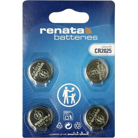 Renata Boîte de piles bouton CR 2025 3 V 4 pc(s) 165 mAh Li-MnO2