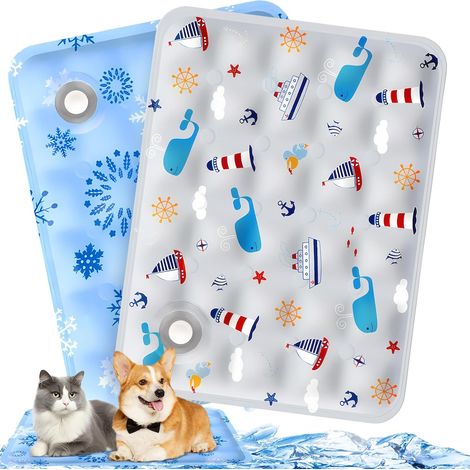 Tappetino rinfrescante per cani 2 Tappetini rinfrescanti per gatti Resistente 60x50cm Tappetino rinfrescante auto-raffreddante per cani, Tappetino rinfrescante per cani e gatti (1/4)
