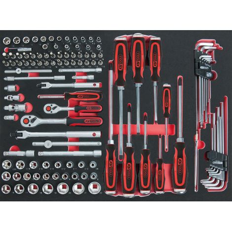 KS Tools 1/4+3/8 SCS Steckschlüssel-Satz, 118-tlg. in 1/1 Systemeinlage