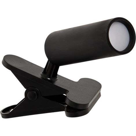 Lampe LED Pince "Sans fil" 20cm Noir