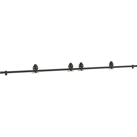 Ensemble de quincaillerie pour porte coulissante en acier noir de 366 cm (1/5)