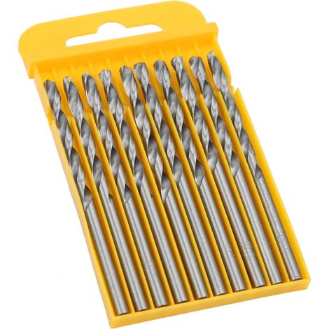 10 forets hélicoïdaux en acier rapide à tige droite, ouvre-trous pour travail du bois, 3.5 mm, boîte de 10 pièces, modèle 4241 (1/5)