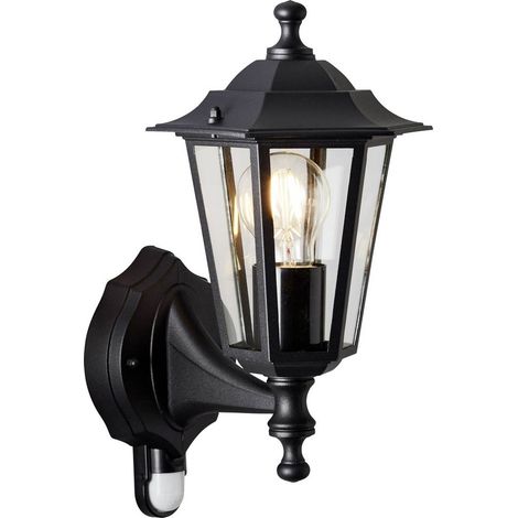 Brilliant Carleen 91019A06 Lampada da parete per esterni con rilevatore di movimento E27 Nero