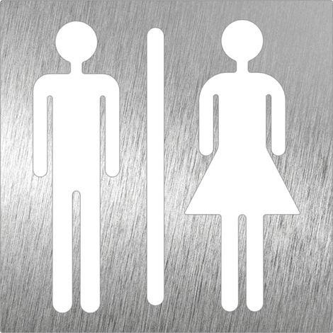 Pictogramme en Acier Inoxydable "Toilette unisexe" - Fricosmos (1/2)