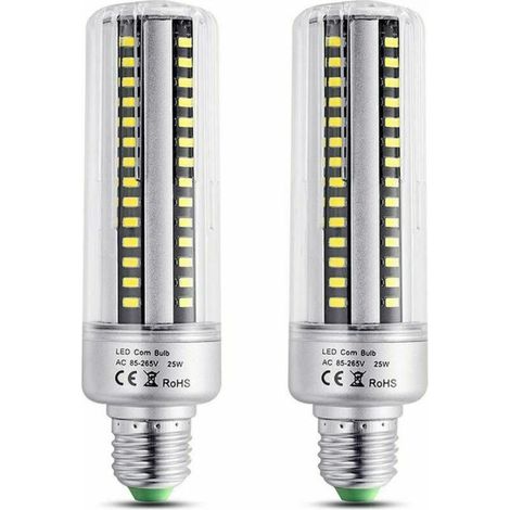 E27 25W LED Bulb, Warm White 3000K, 2500LM High Brightness, Equivalent to a 200W Halogen Bulb, Non-Dimmable, E27 LED Bulb for Ceiling Lights, Pack of 2 (1/5)