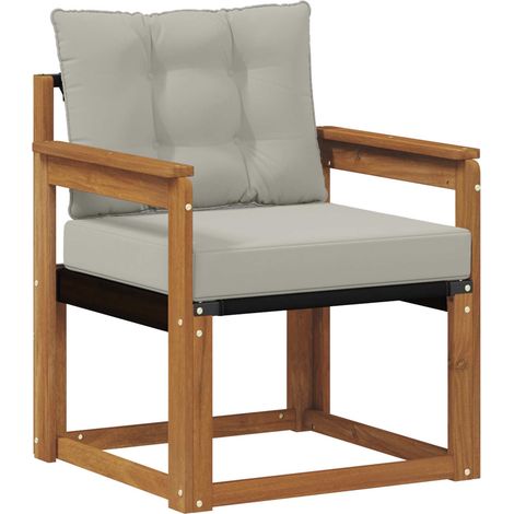 Sofá de exterior Madera de Acacia Sólida Gris Natural y Claro vidaXL (1/5)