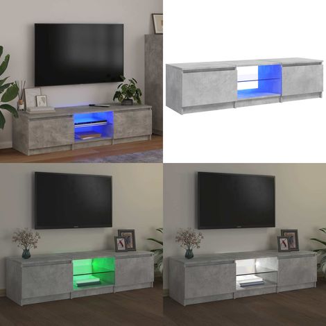 Mobile Porta TV con Luci LED Grigio Cemento 140x40x36 cm - Illuminazione LED - TV in casa