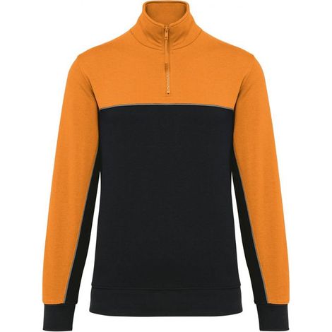 Sweat-shirt écoresponsable à col zippé WK. Designed To Work Noir / Orange 4XL (1/3)