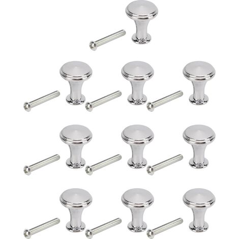 10 Poignées de tiroir rondes 20x25MM argent blanc, pour meuble de cuisine ou salle de bain, lot de 10 (1/5)