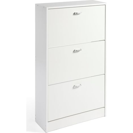 Zapatero Madera 3 Puertas Oscilobatientes  Blanco (1/5)