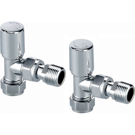 Modern Angled Radiator Valves Chrome (1/2)